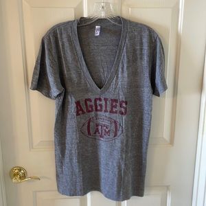 Vintage Texas A&M v neck tshirt.